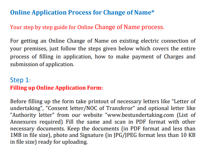 Help Document Change of Name PDF preview
